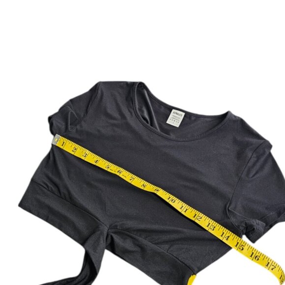 Alphalete Womens Crop T-Shirt, Wrap Around, Tie Waist, Black, Athletic, Sz Small - Picture 4 of 7